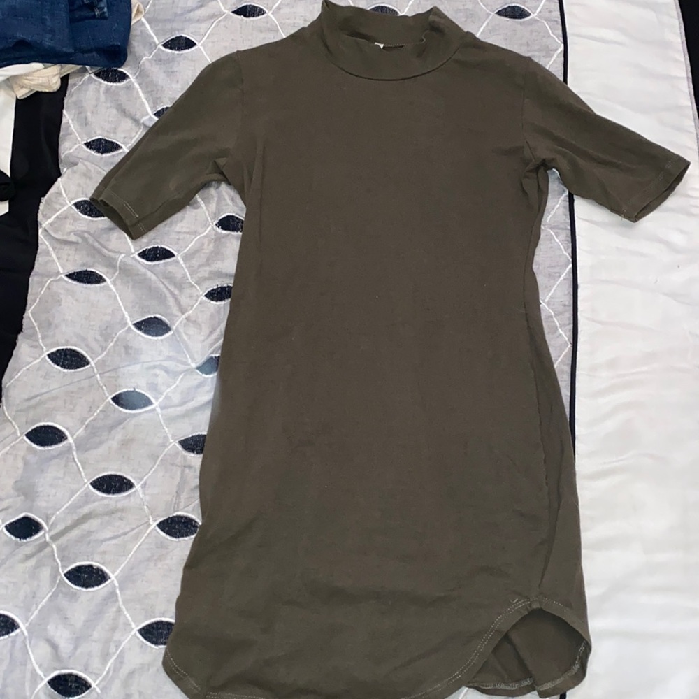Olive green mini dress